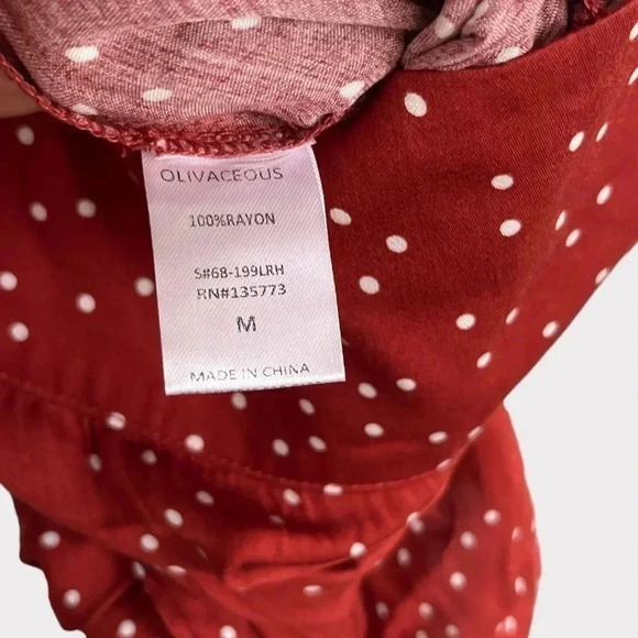 NWT Olivaceous Women's Polka Dot Romper in Rust | White Size Medium - Picture 6 of 6